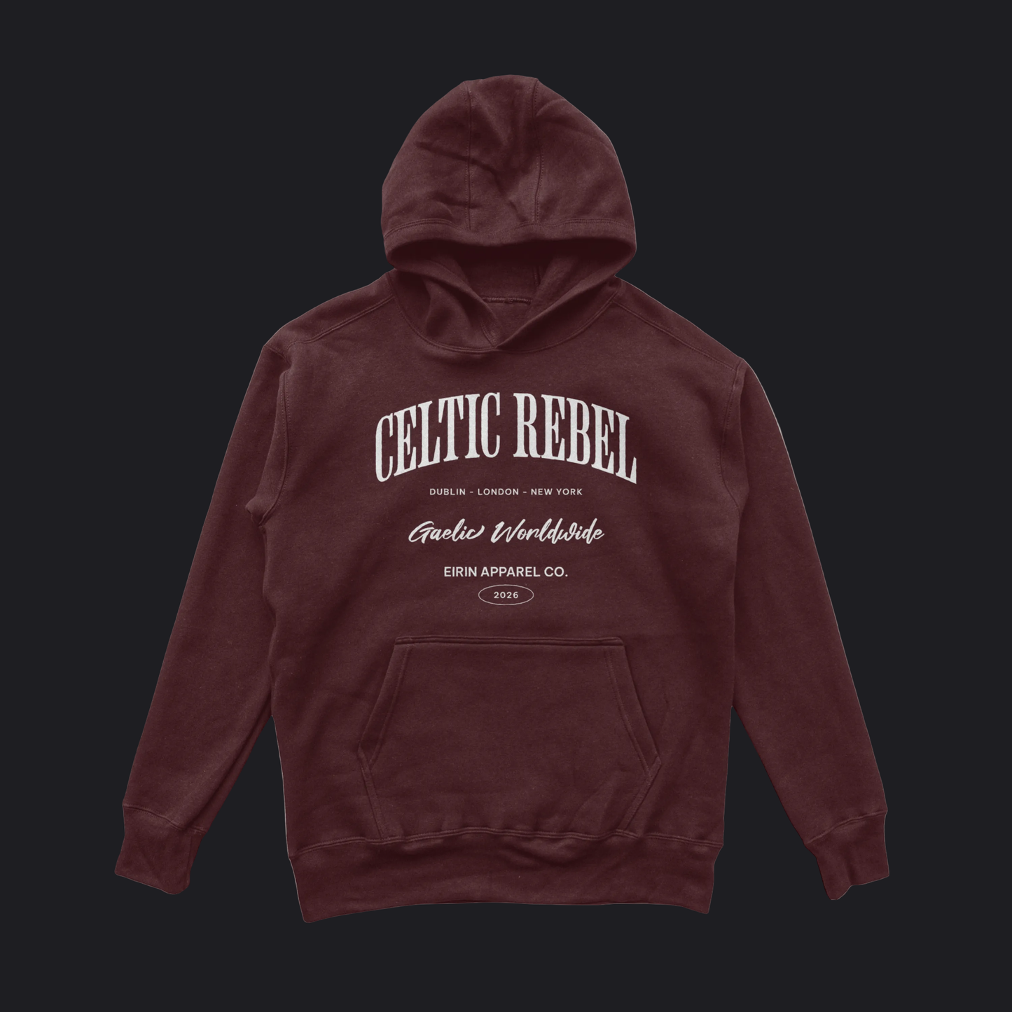 Eirin Apparel Men's Hoodie Maroon / S Men's 'Worldwide Celtic Rebel' Hoodie