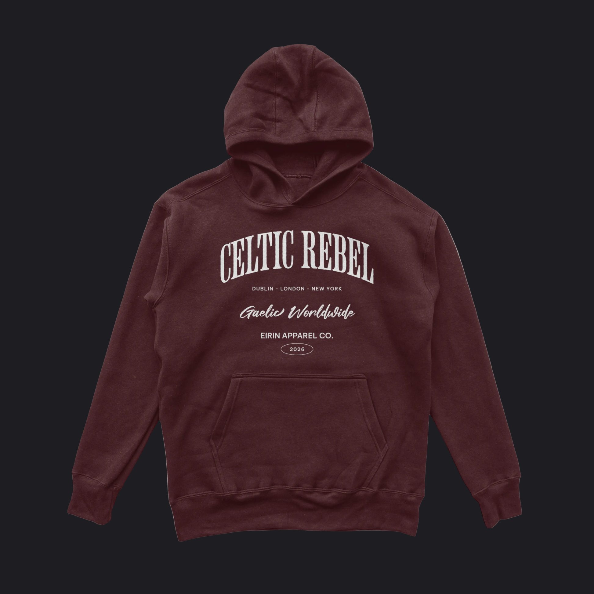 Eirin Apparel Men's Hoodie Maroon / S Men's 'Worldwide Celtic Rebel' Hoodie