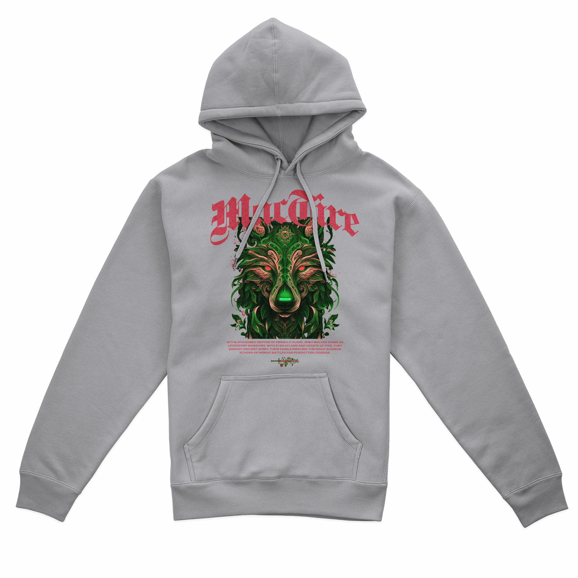 Eirin Apparel Men's Hoodie Men's Ceilteach Mac Tíre (Irish Wolf) Celtic Totem Hoodie