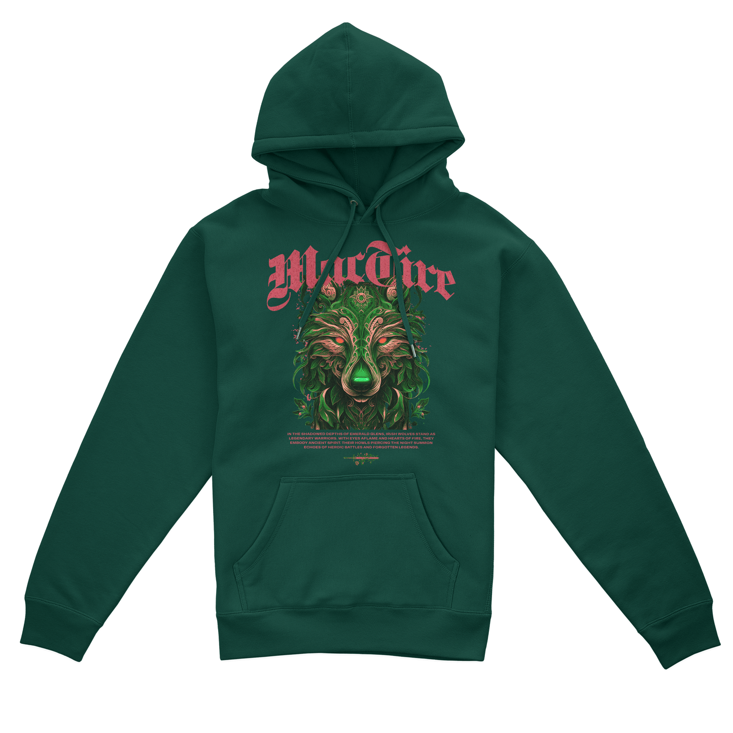 Eirin Apparel Men's Hoodie Men's Ceilteach Mac Tíre (Irish Wolf) Celtic Totem Hoodie