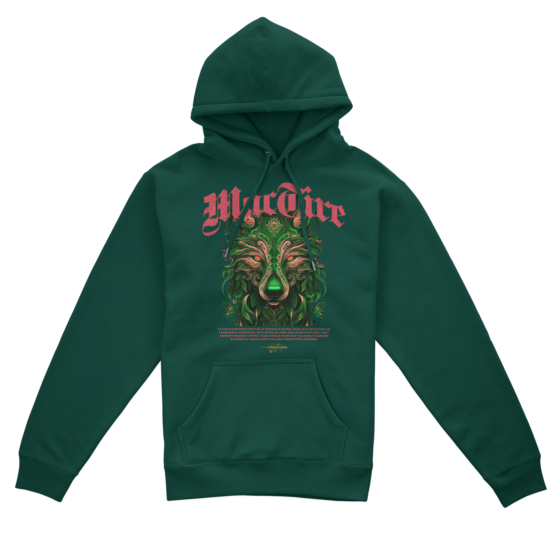 Eirin Apparel Men's Hoodie Men's Ceilteach Mac Tíre (Irish Wolf) Celtic Totem Hoodie