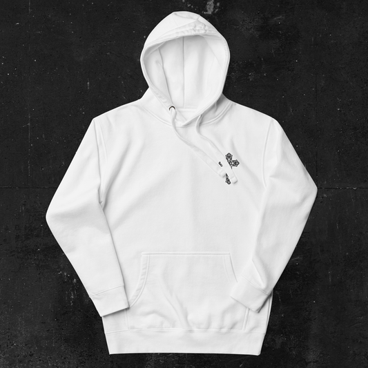 Eirin Apparel Men's Hoodie Men's Celtic Cross (Back Print) Embroidered White Hoodie
