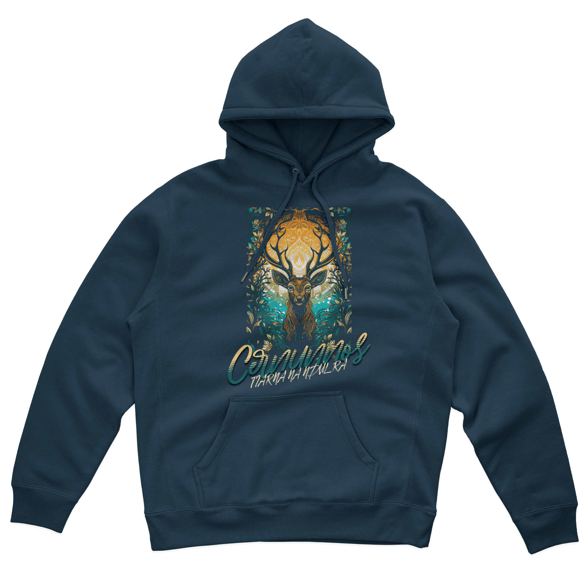 Eirin Apparel Men's Hoodie Men's Cernunnos Stag (Lord of Nature) Celtic Totem Hoodie