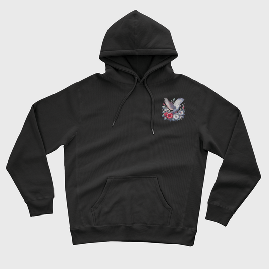 Eirin Apparel Men's Hoodie Men's Doves of Freedom Black Hoodie