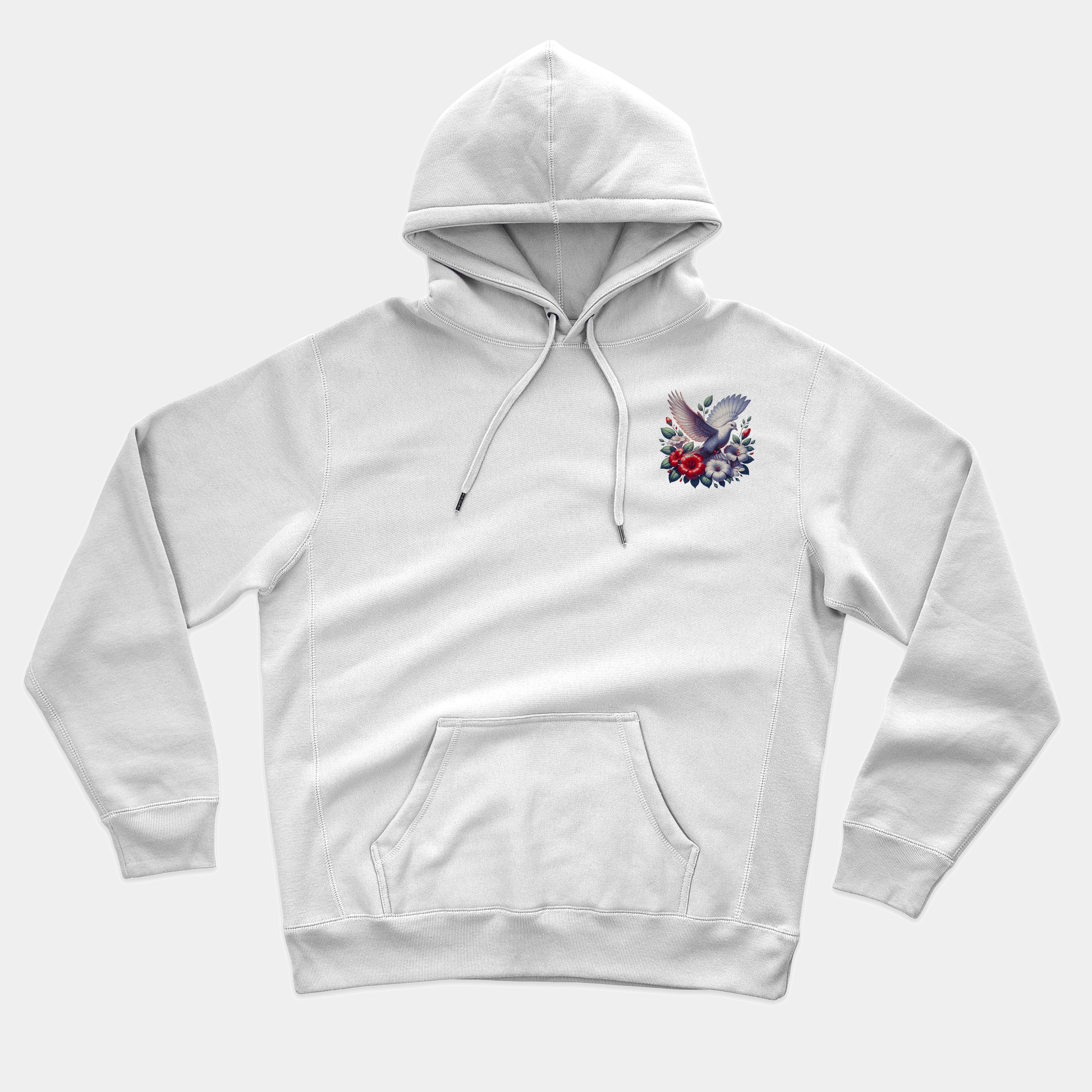 Eirin Apparel Men's Hoodie Men's Doves of Freedom White Hoodie