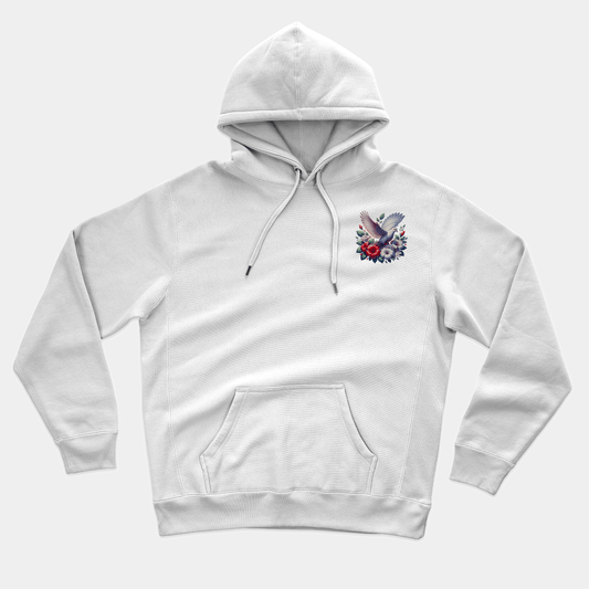 Eirin Apparel Men's Hoodie Men's Doves of Freedom White Hoodie