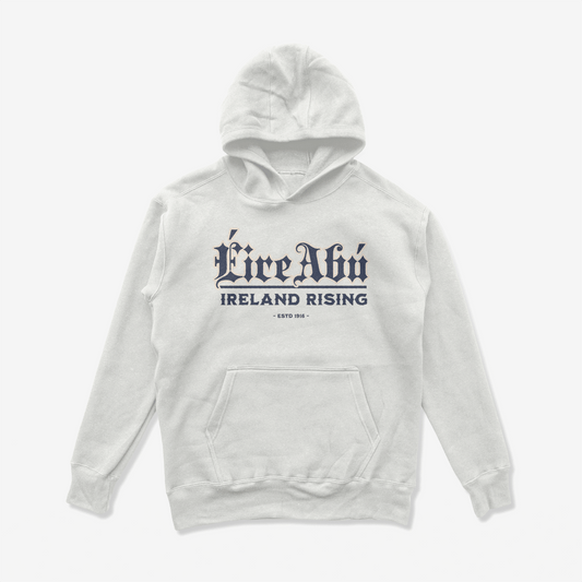 Eirin Apparel Men's Hoodie Men's 'Éire Abú' Gaelic Hoodie – White Edition