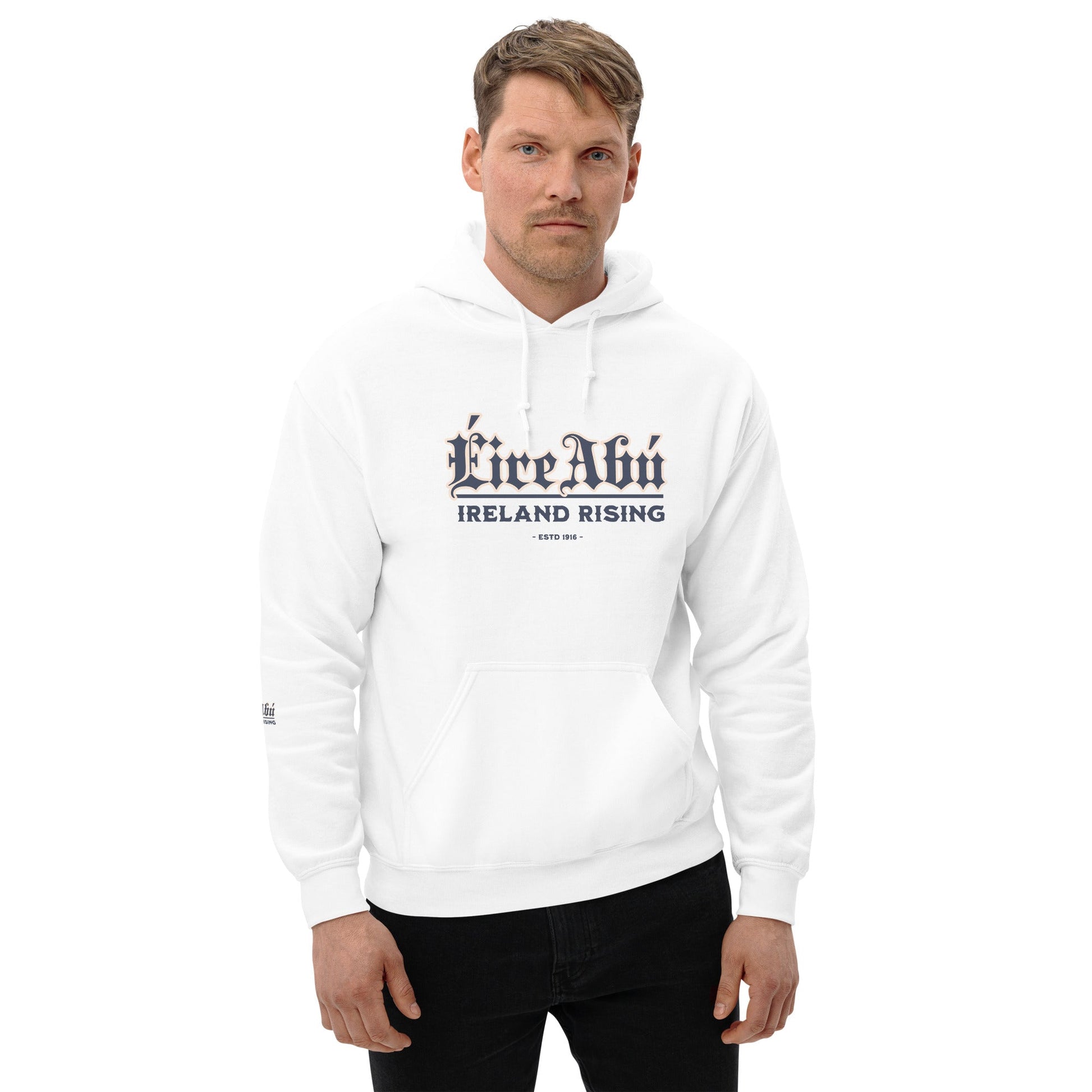 Eirin Apparel Men's Hoodie Men's Éire Abú Hoodie – White Edition