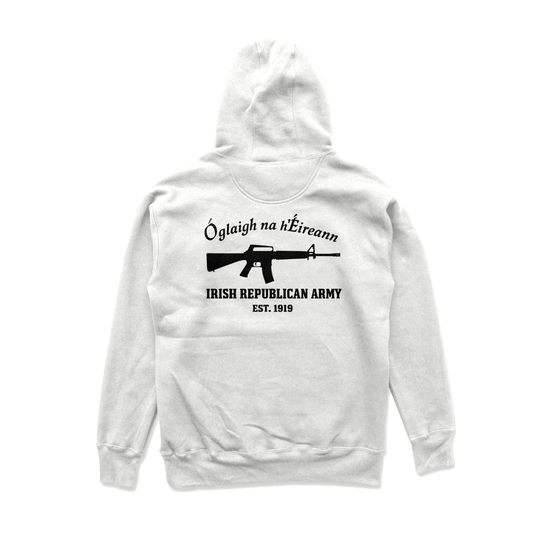 Eirin Apparel Men's Hoodie Men's Óglaigh na hÉireann Est. 1919 White Hoodie