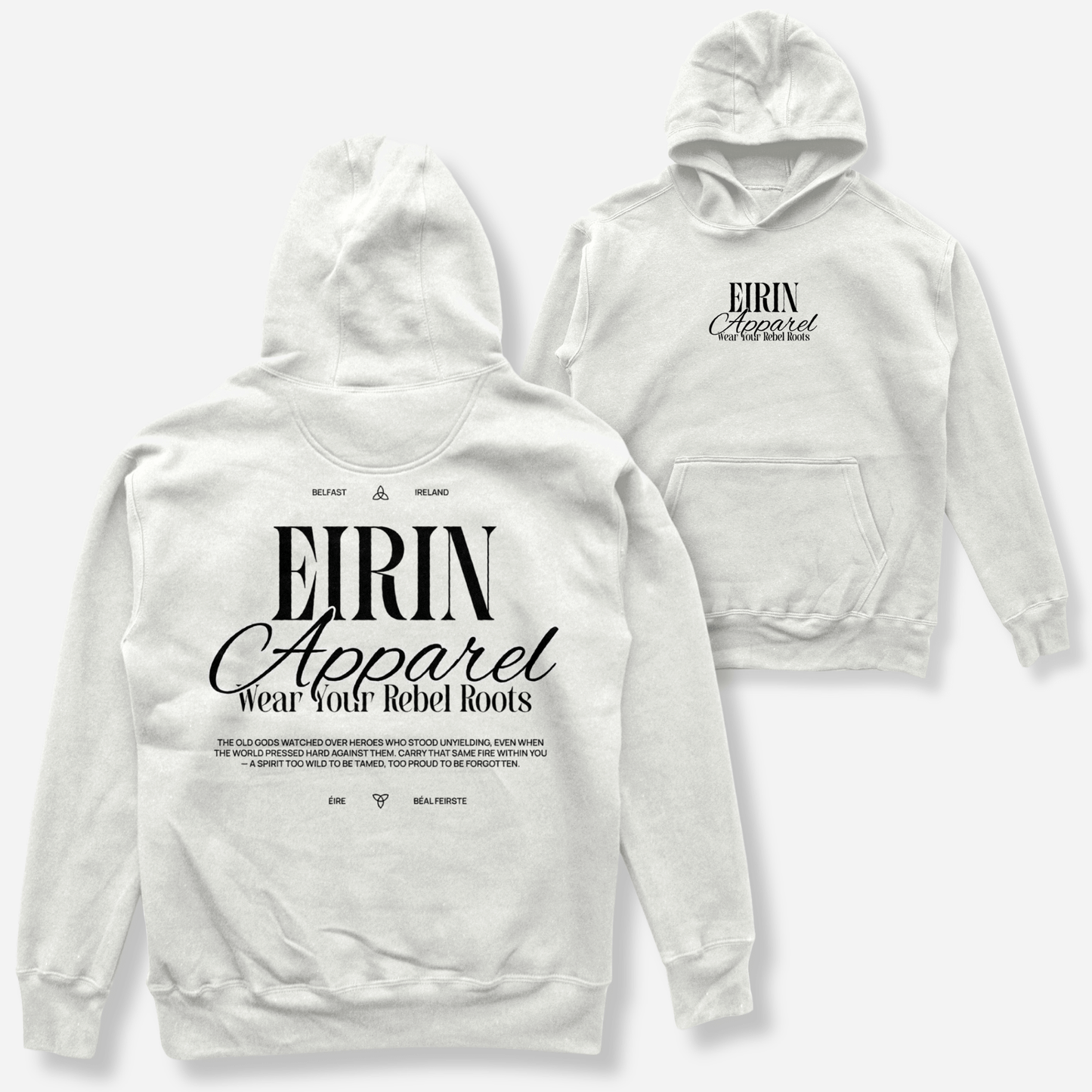 Eirin Apparel Men's Hoodie Men's Rebel Roots Supersoft Hoodie - Black on White
