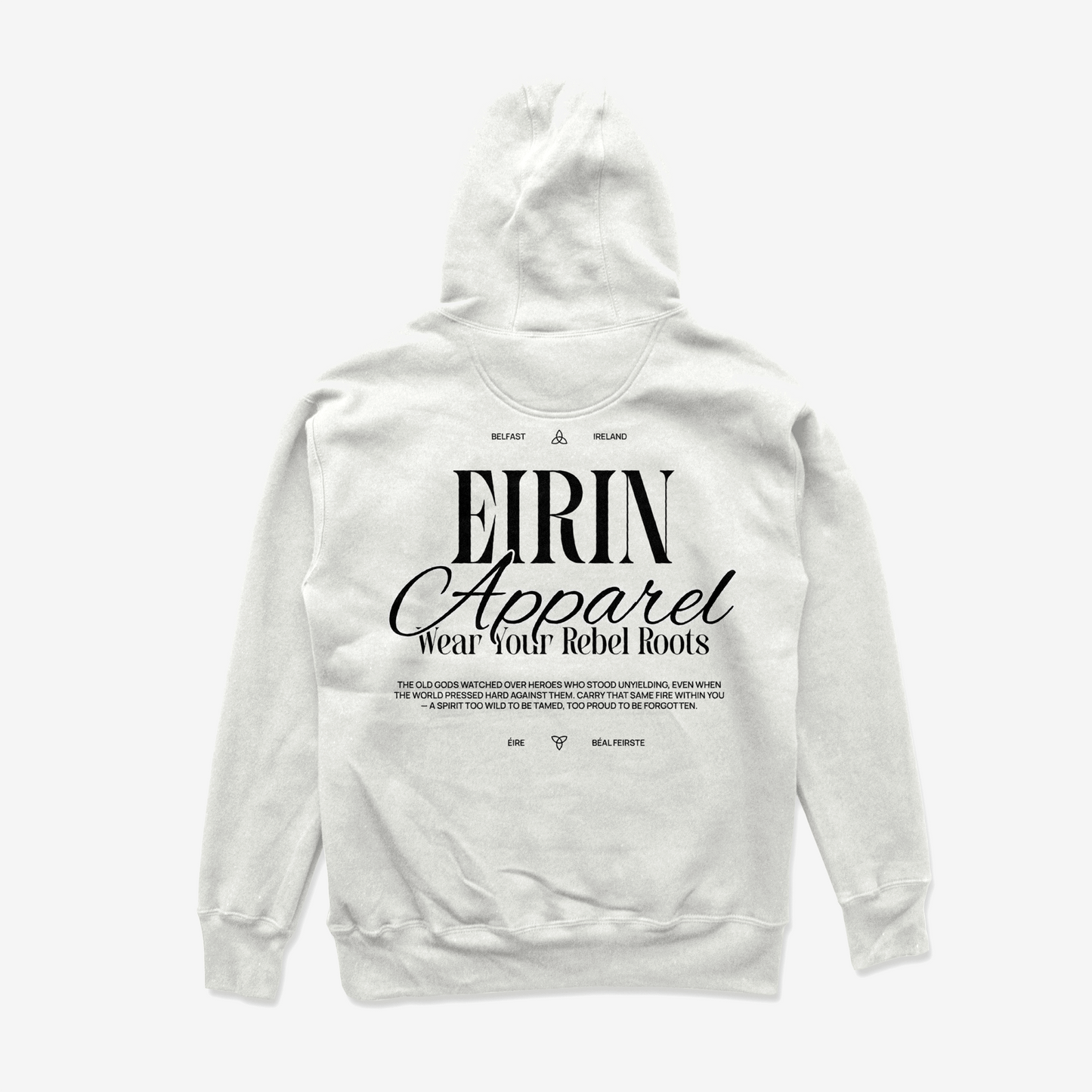 Eirin Apparel Men's Hoodie Men's Rebel Roots Supersoft Hoodie - Black on White