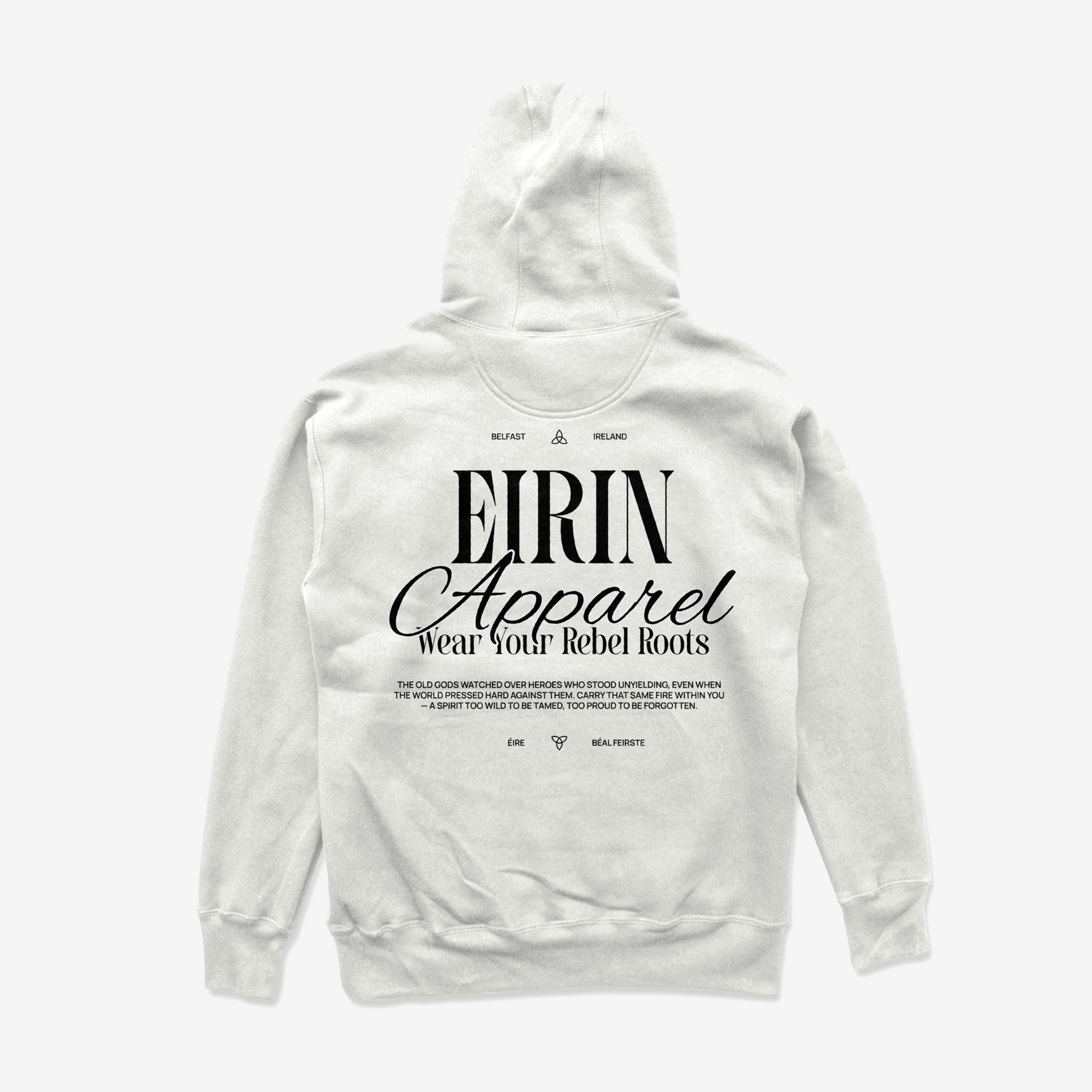 Eirin Apparel Men's Hoodie Men's Rebel Roots Supersoft Hoodie - Black on White
