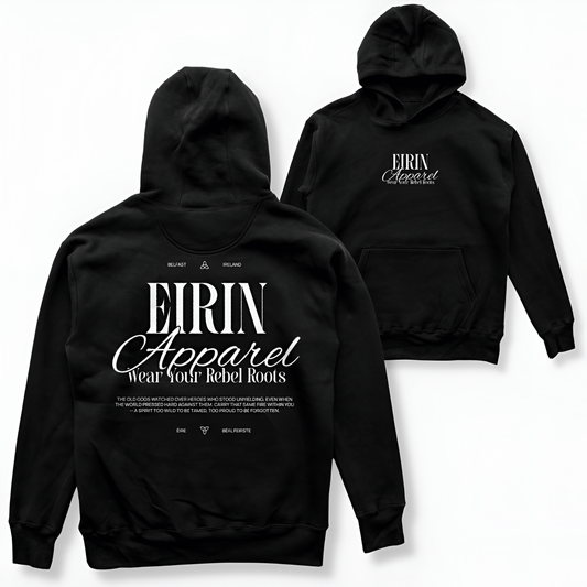 Eirin Apparel Men's Hoodie Men's Rebel Roots Supersoft Hoodie - White on Black