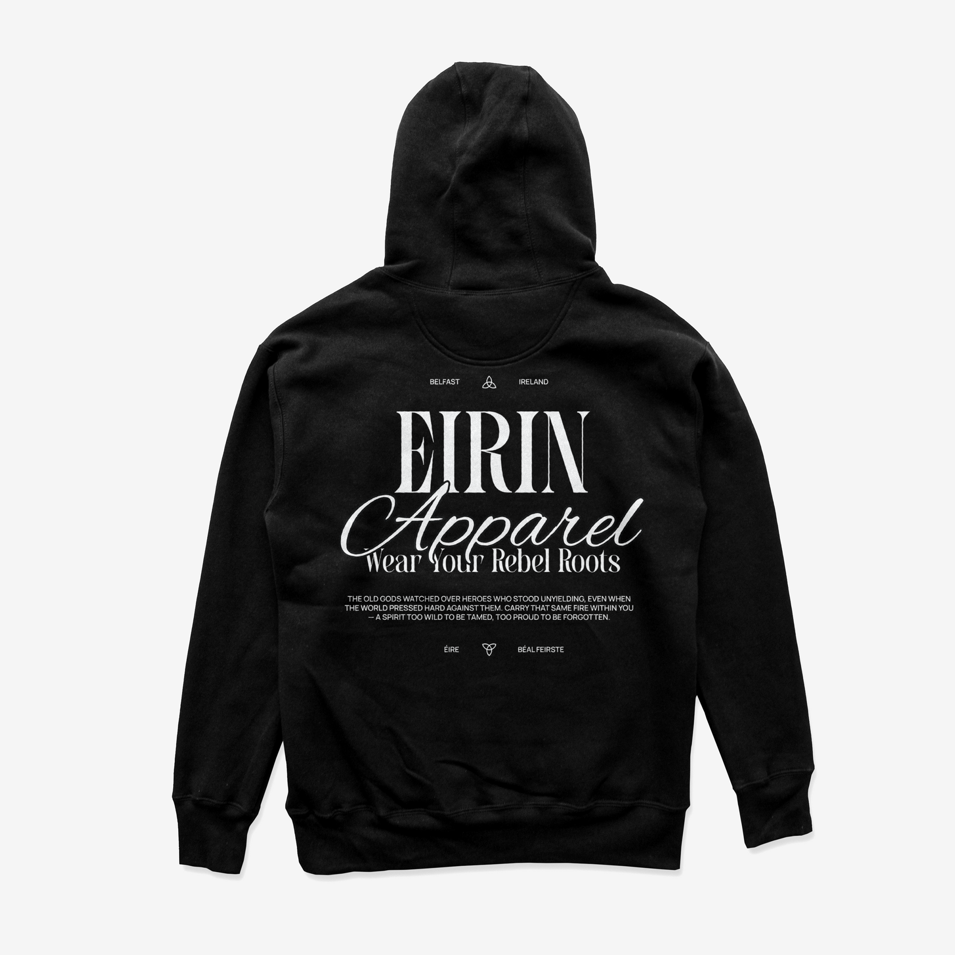 Eirin Apparel Men's Hoodie Men's Rebel Roots Supersoft Hoodie - White on Black