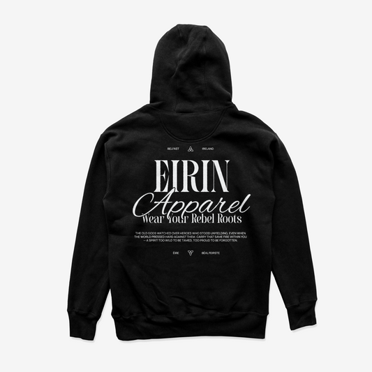 Eirin Apparel Men's Hoodie Men's Rebel Roots Supersoft Hoodie - White on Black