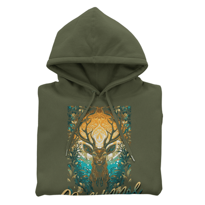 Eirin Apparel Men's Hoodie Military Green / S Men's Cernunnos Stag (Lord of Nature) Celtic Totem Hoodie