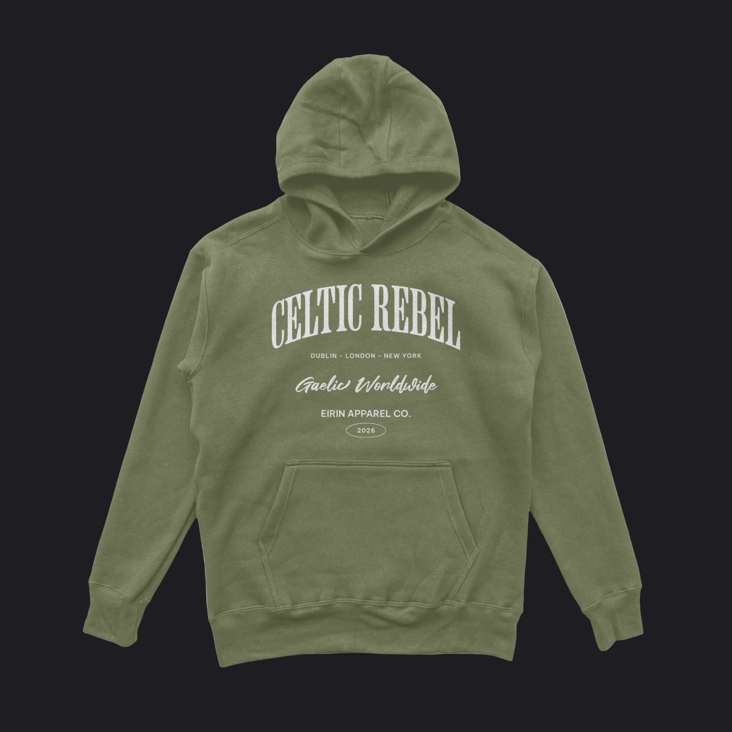 Eirin Apparel Men's Hoodie Military Green / S Men's 'Worldwide Celtic Rebel' Hoodie