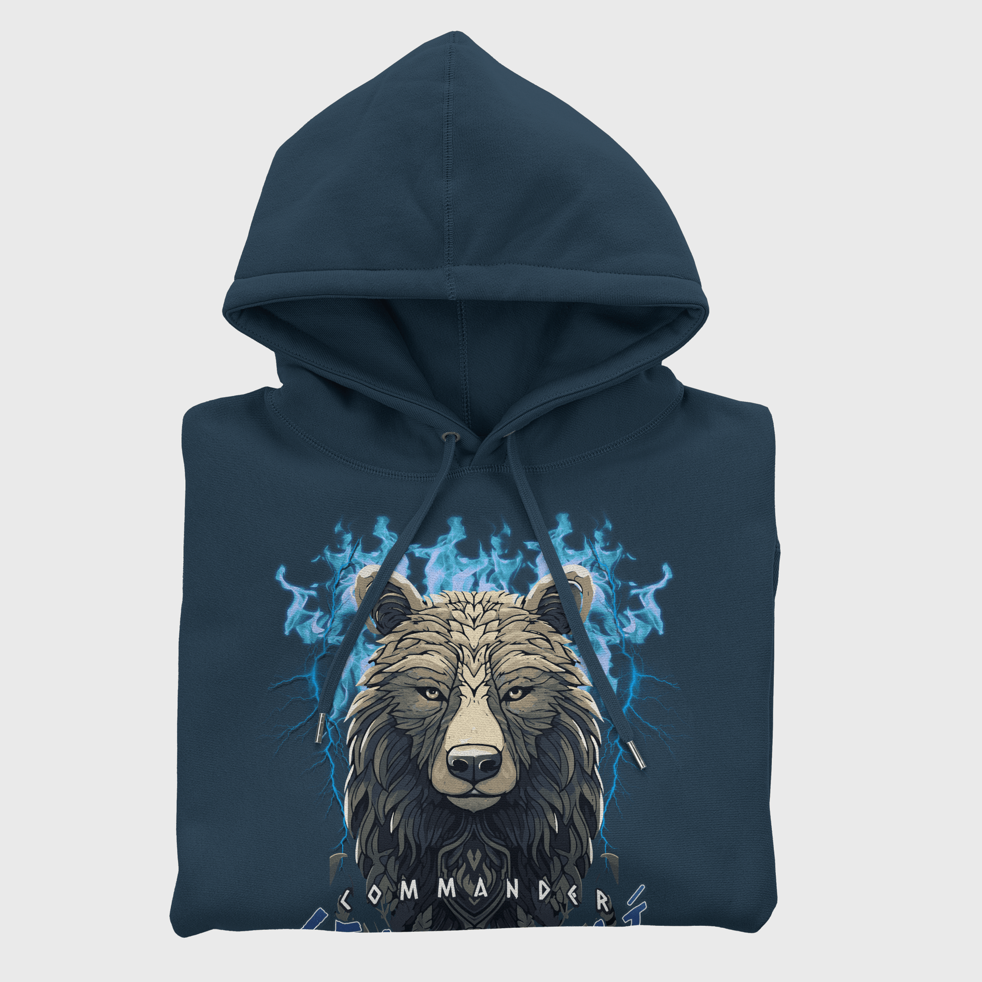 Eirin Apparel Men's Hoodie Navy / S Men's Ceilteach An Béar Fiáin (Wild Bear of the Celts) Celtic Totem Hoodie