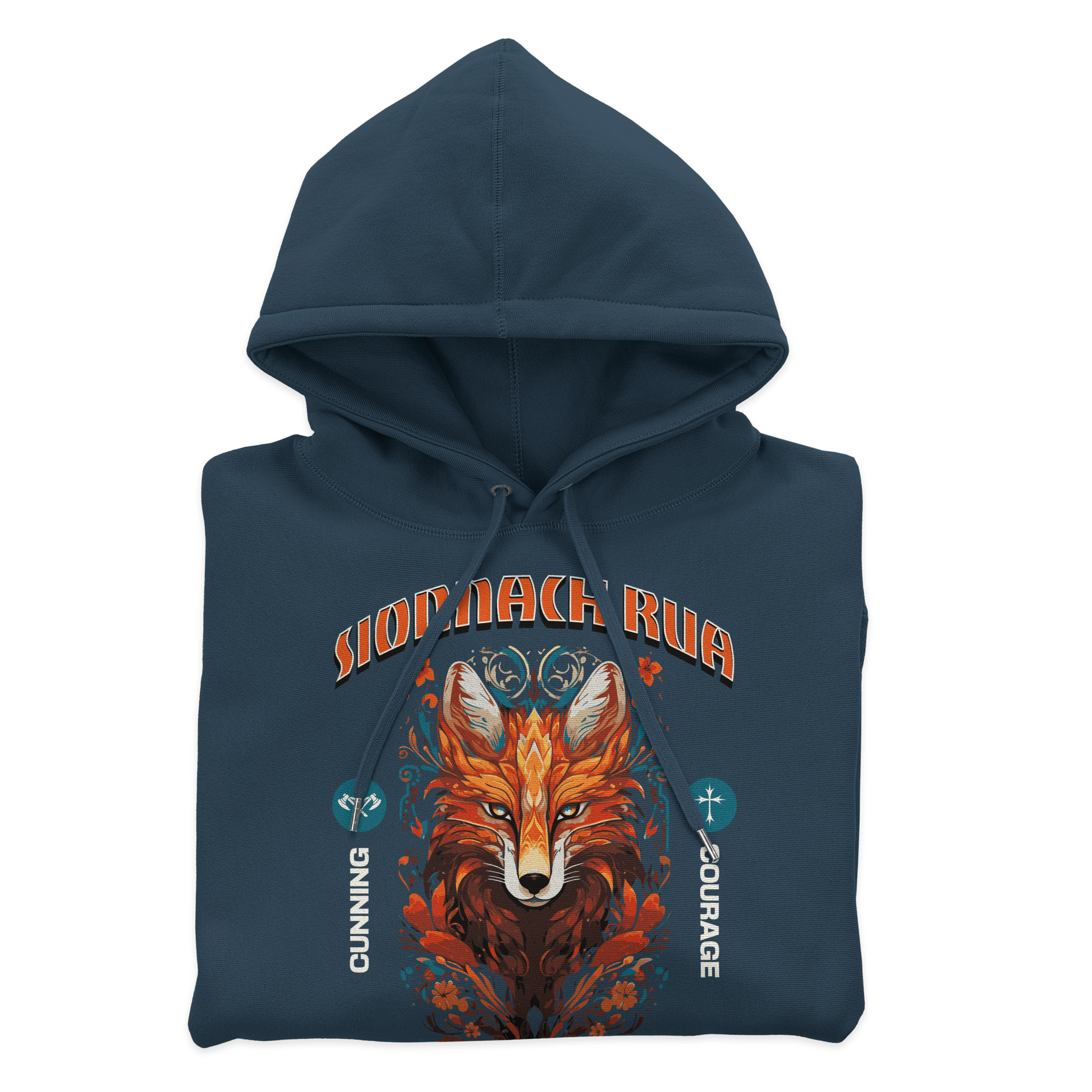 Eirin Apparel Men's Hoodie Navy / S Men's Sionnach Rua (Irish Red Fox) Celtic Totem Hoodie