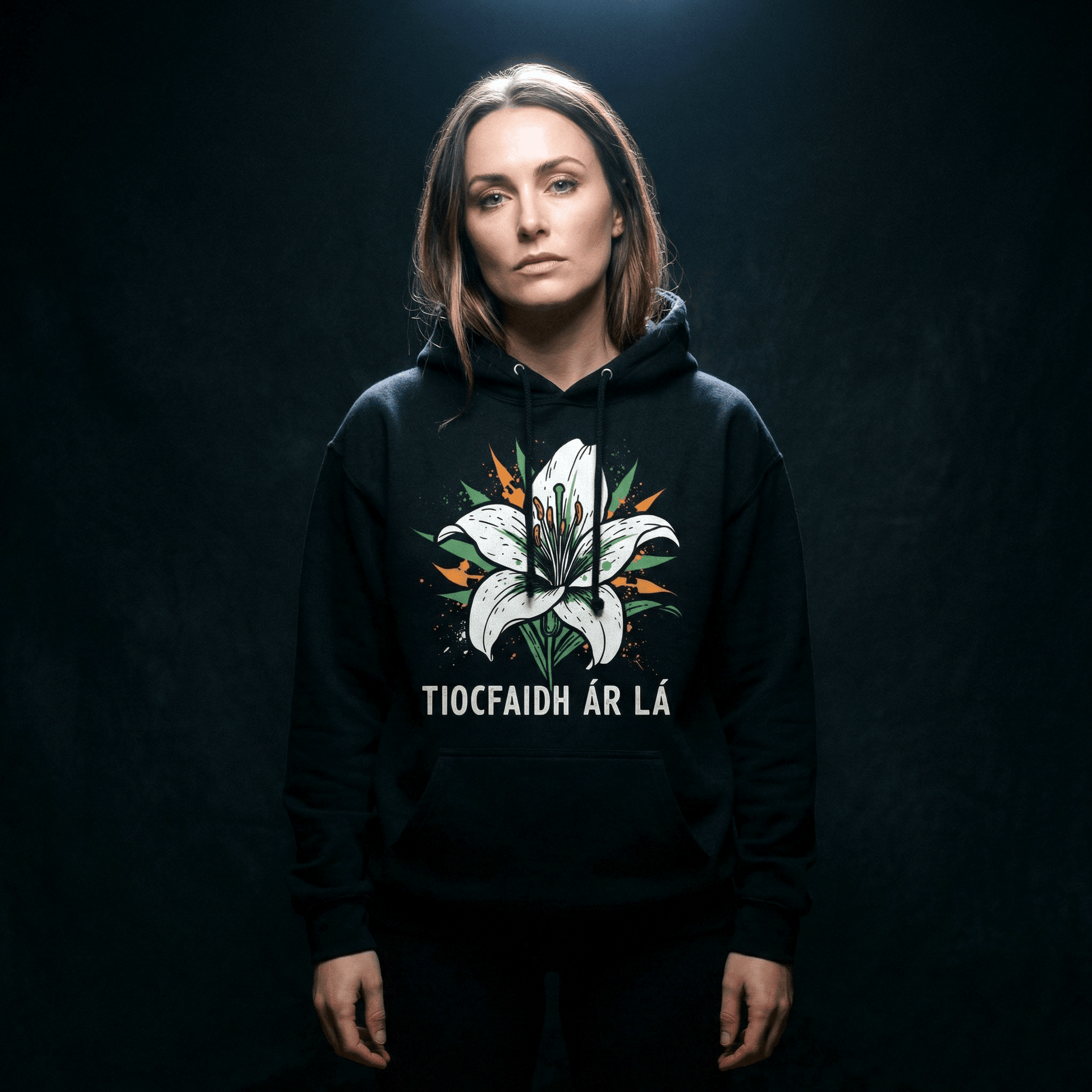 Eirin Apparel Men's Hoodie 'Tiocfaidh ár lá' Easter Lily Hoodie