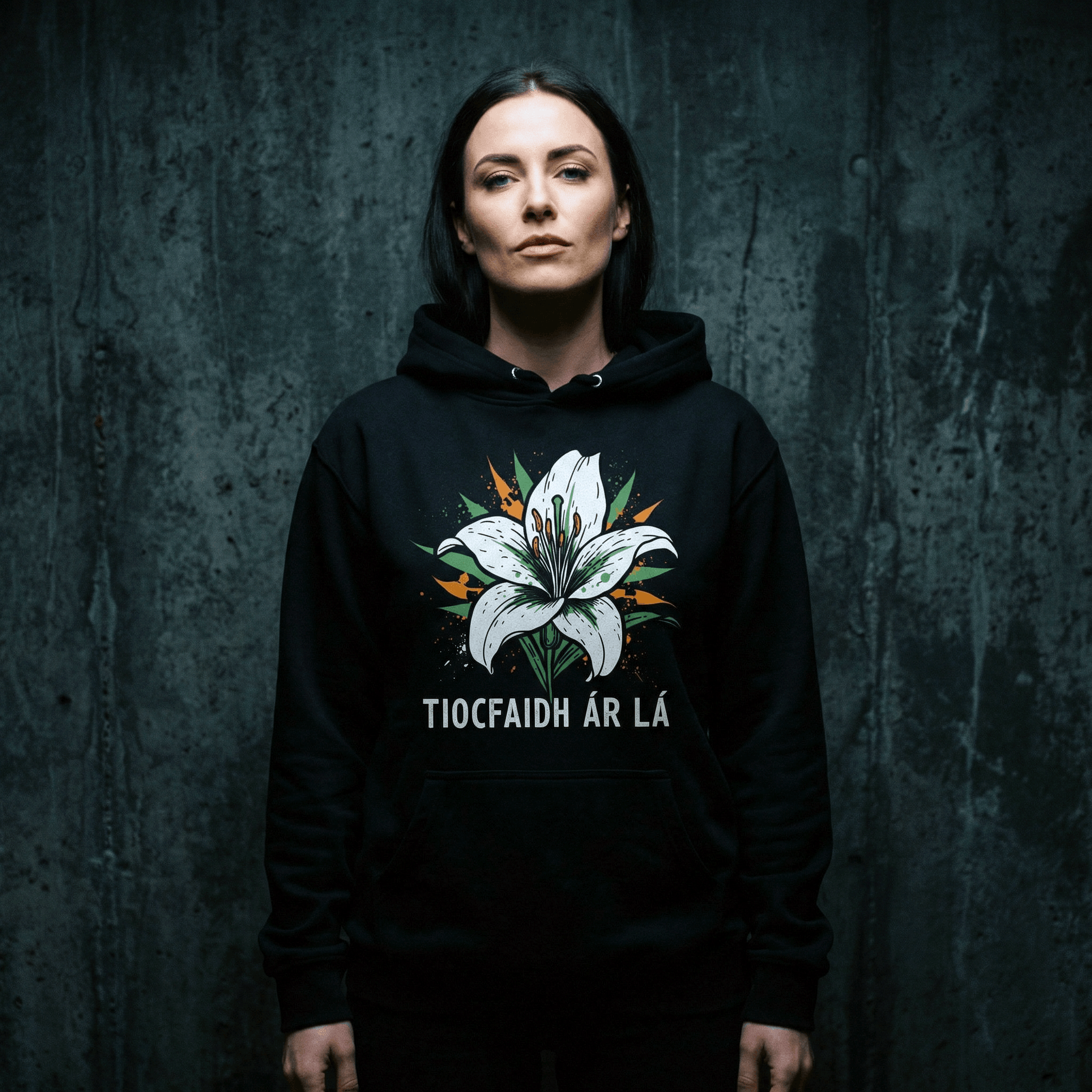 Eirin Apparel Men's Hoodie 'Tiocfaidh ár lá' Easter Lily Hoodie