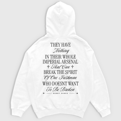 Eirin Apparel Men's Hoodie White / S Men’s Bobby Sands Unbroken Freedom Zip Up Hoodie