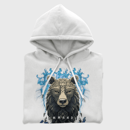 Eirin Apparel Men's Hoodie White / S Men's Ceilteach An Béar Fiáin (Wild Bear of the Celts) Celtic Totem Hoodie