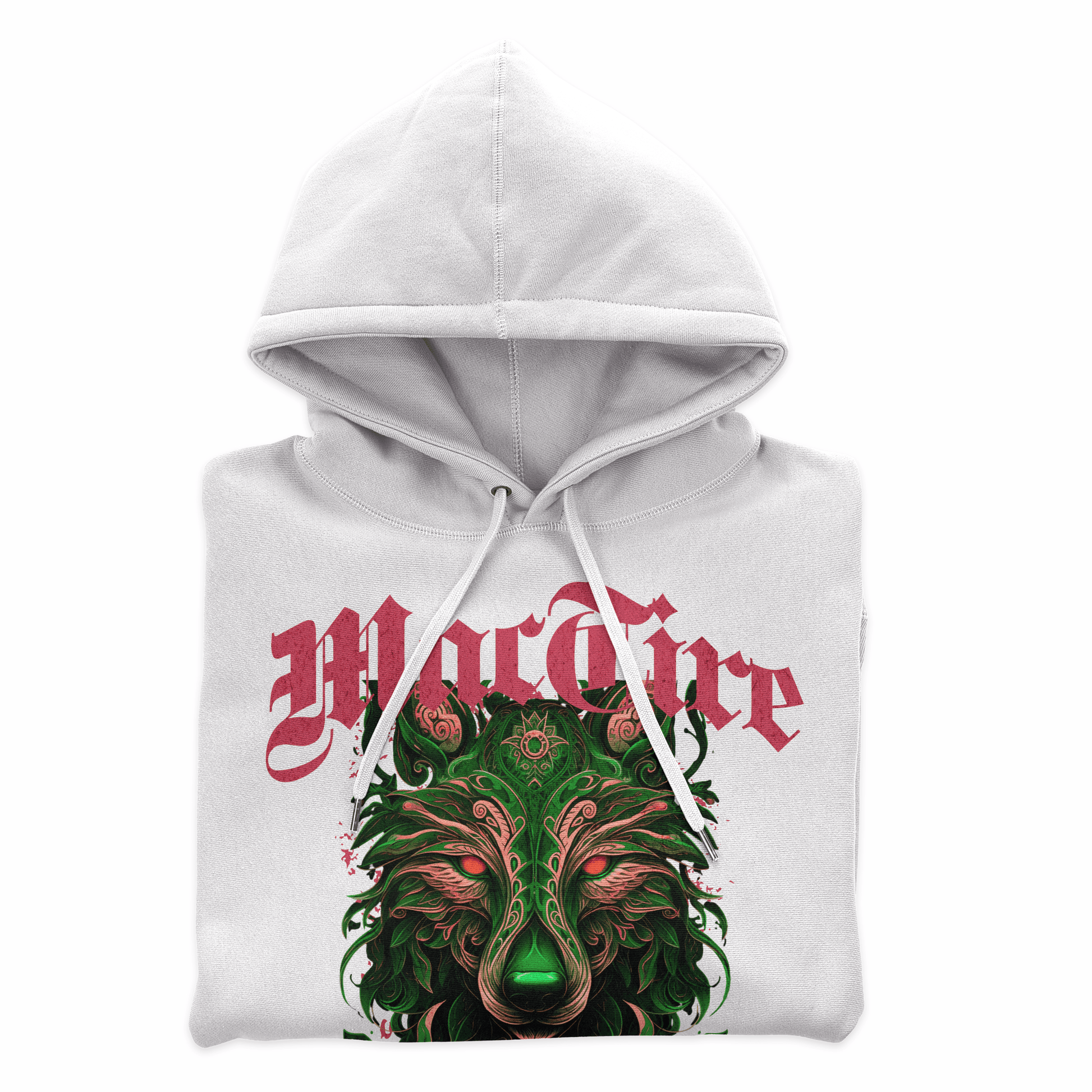Eirin Apparel Men's Hoodie White / S Men's Ceilteach Mac Tíre (Irish Wolf) Celtic Totem Hoodie