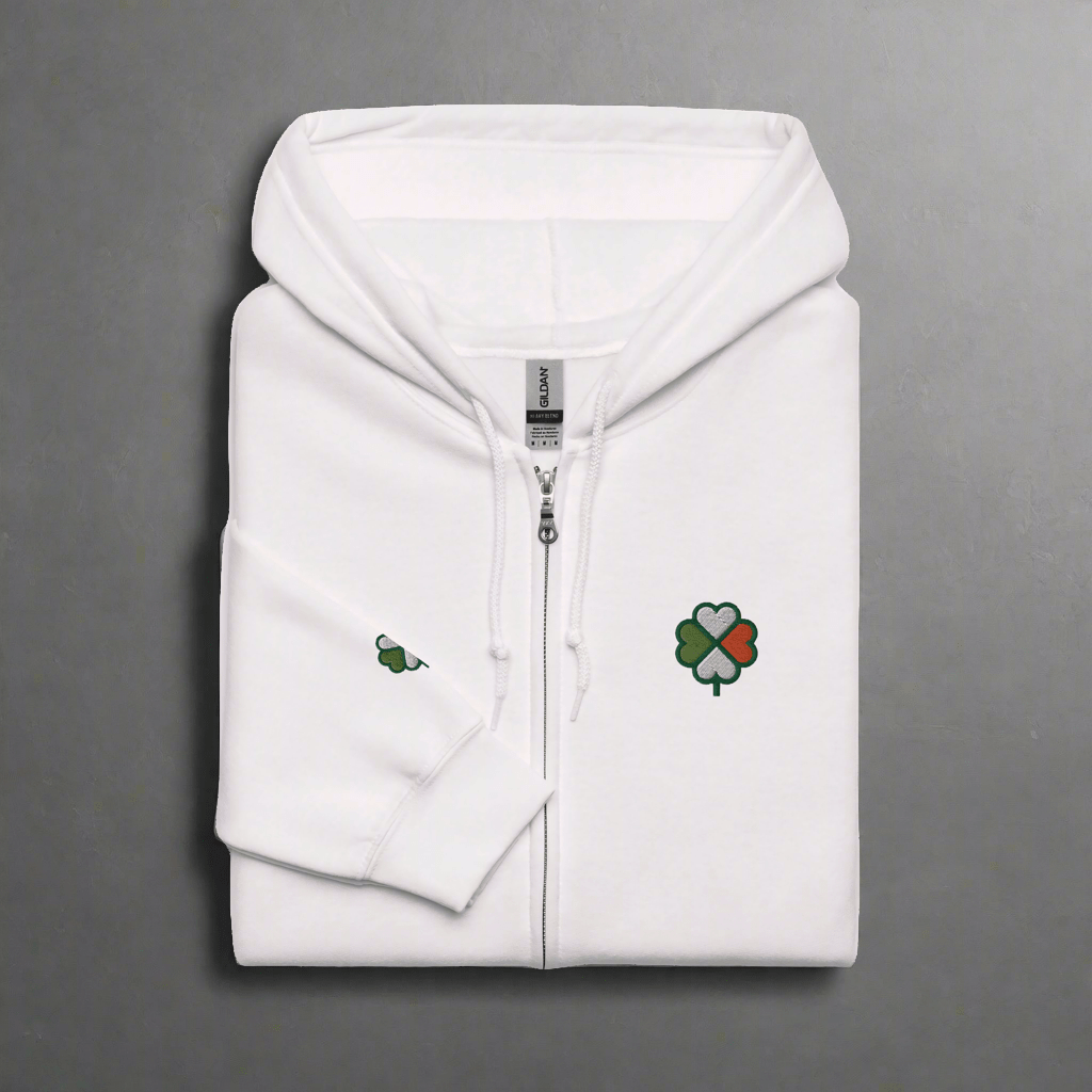 Eirin Apparel Men's Hoodie White / S Men's Signature Hibernian Premium Zip Up Hoodie