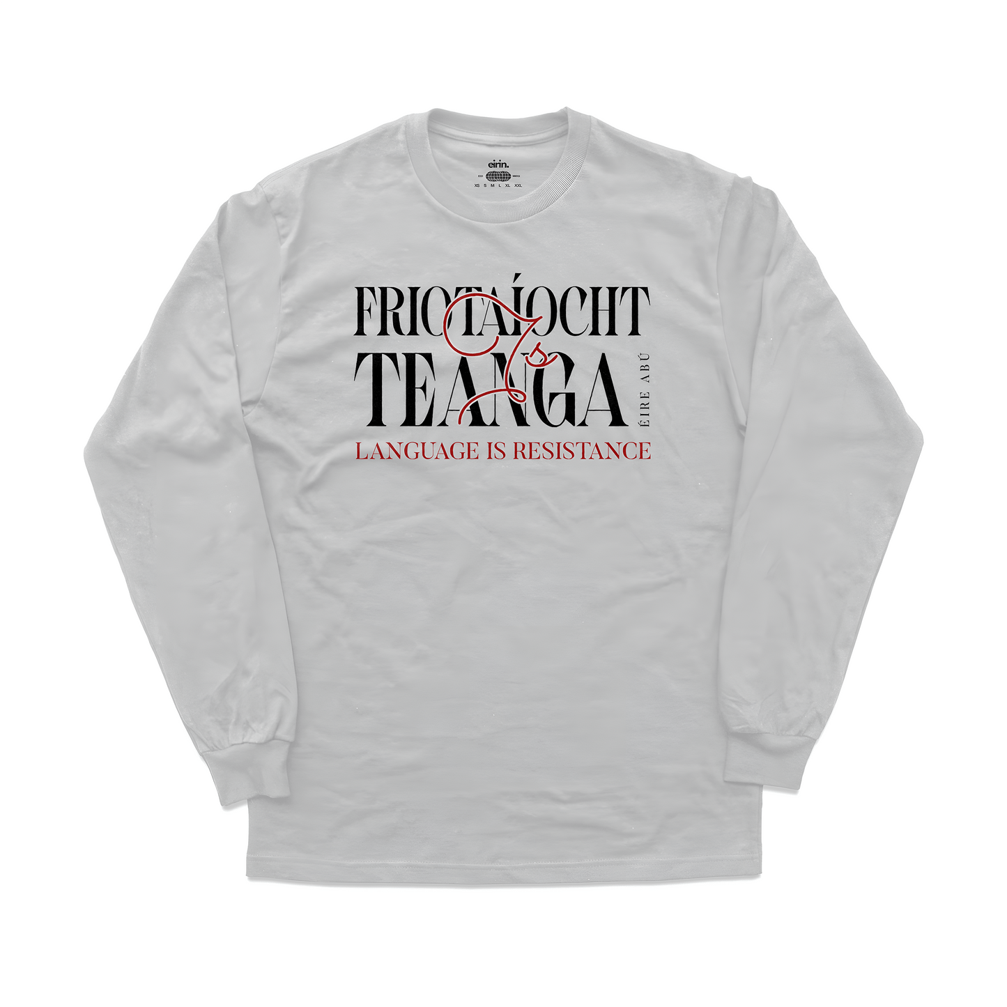 Eirin Apparel Men's Long Sleeve Shirt Ash / S Men’s 'Language Is Resistance' Long Sleeve Gaelic Shirt