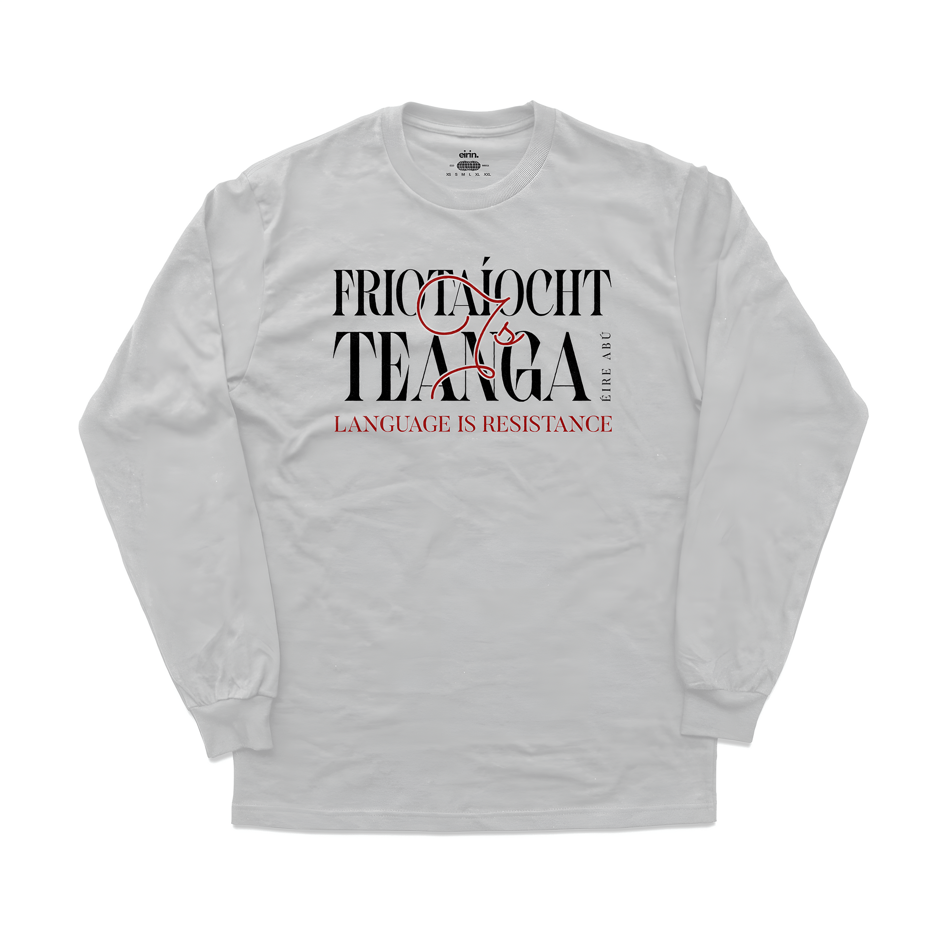 Eirin Apparel Men's Long Sleeve Shirt Ash / S Men’s 'Language Is Resistance' Long Sleeve Gaelic Shirt