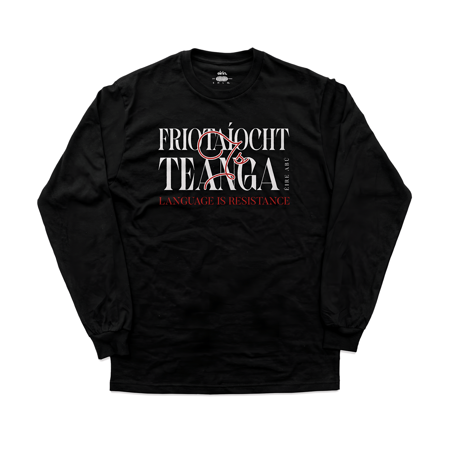 Eirin Apparel Men's Long Sleeve Shirt Black / S Men’s 'Language Is Resistance' Long Sleeve Gaelic Shirt