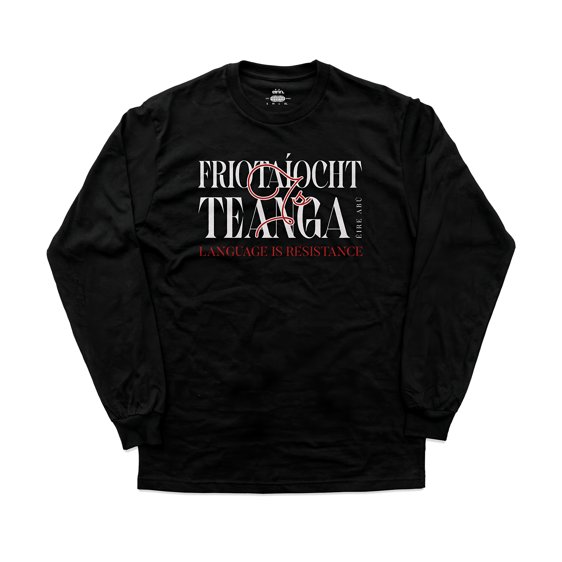 Eirin Apparel Men's Long Sleeve Shirt Black / S Men’s 'Language Is Resistance' Long Sleeve Gaelic Shirt