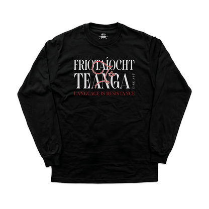 Eirin Apparel Men's Long Sleeve Shirt Black / S Men’s 'Language Is Resistance' Long Sleeve Gaelic Shirt