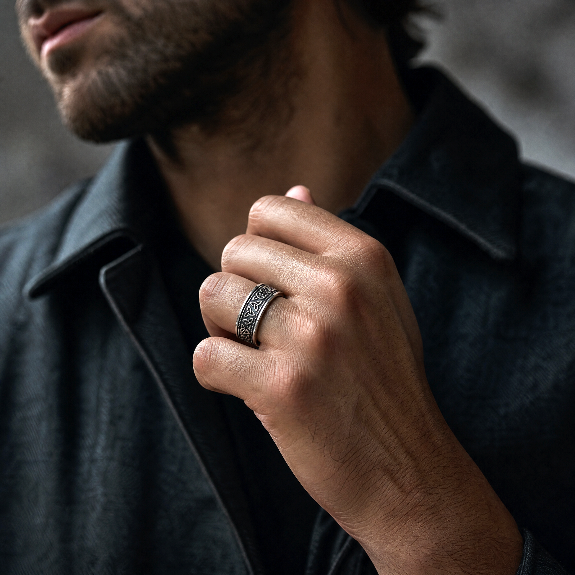 Eirin Apparel Men's Ring Men's Celtic Knot Ring – 'Triquetra' (Trinity Knot)
