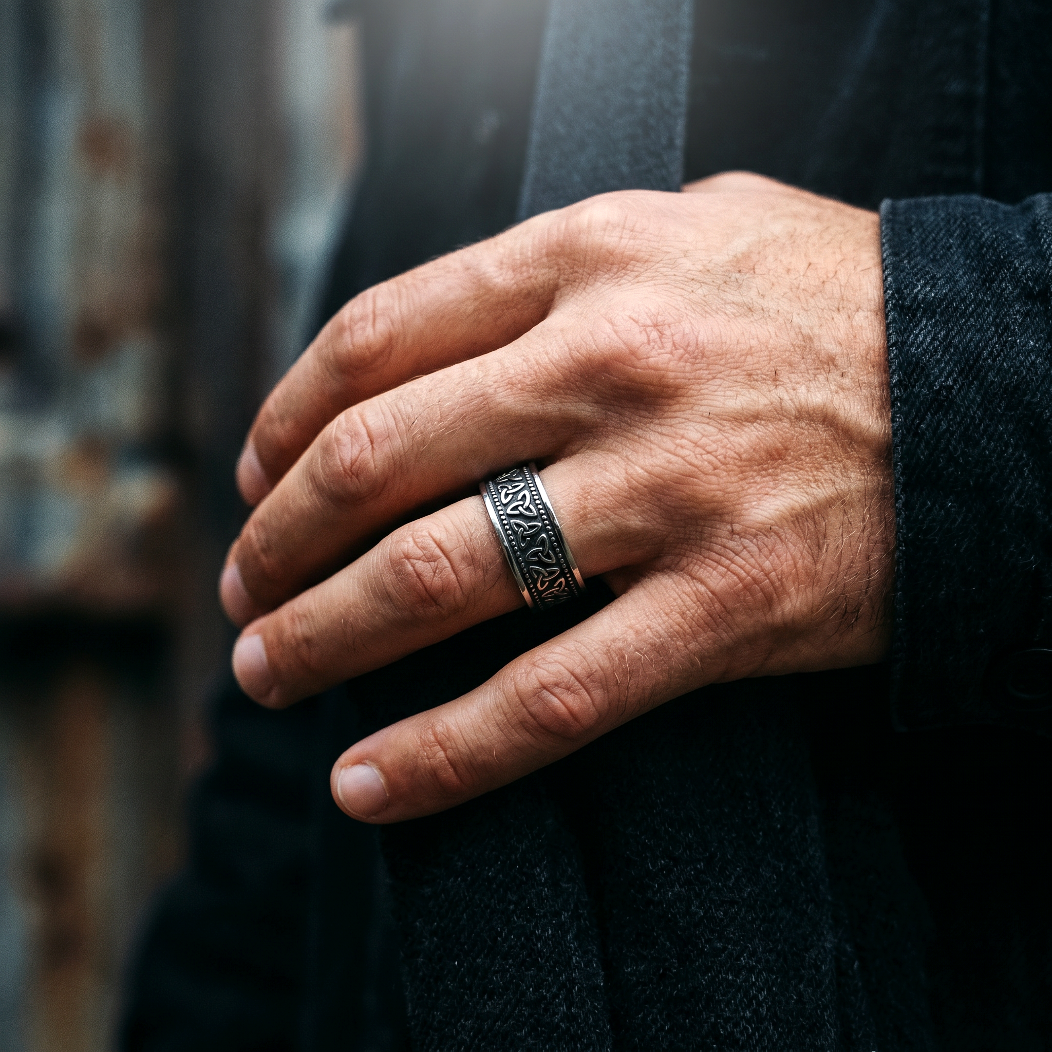 Eirin Apparel Men's Ring Men's Celtic Knot Ring – 'Triquetra' (Trinity Knot)