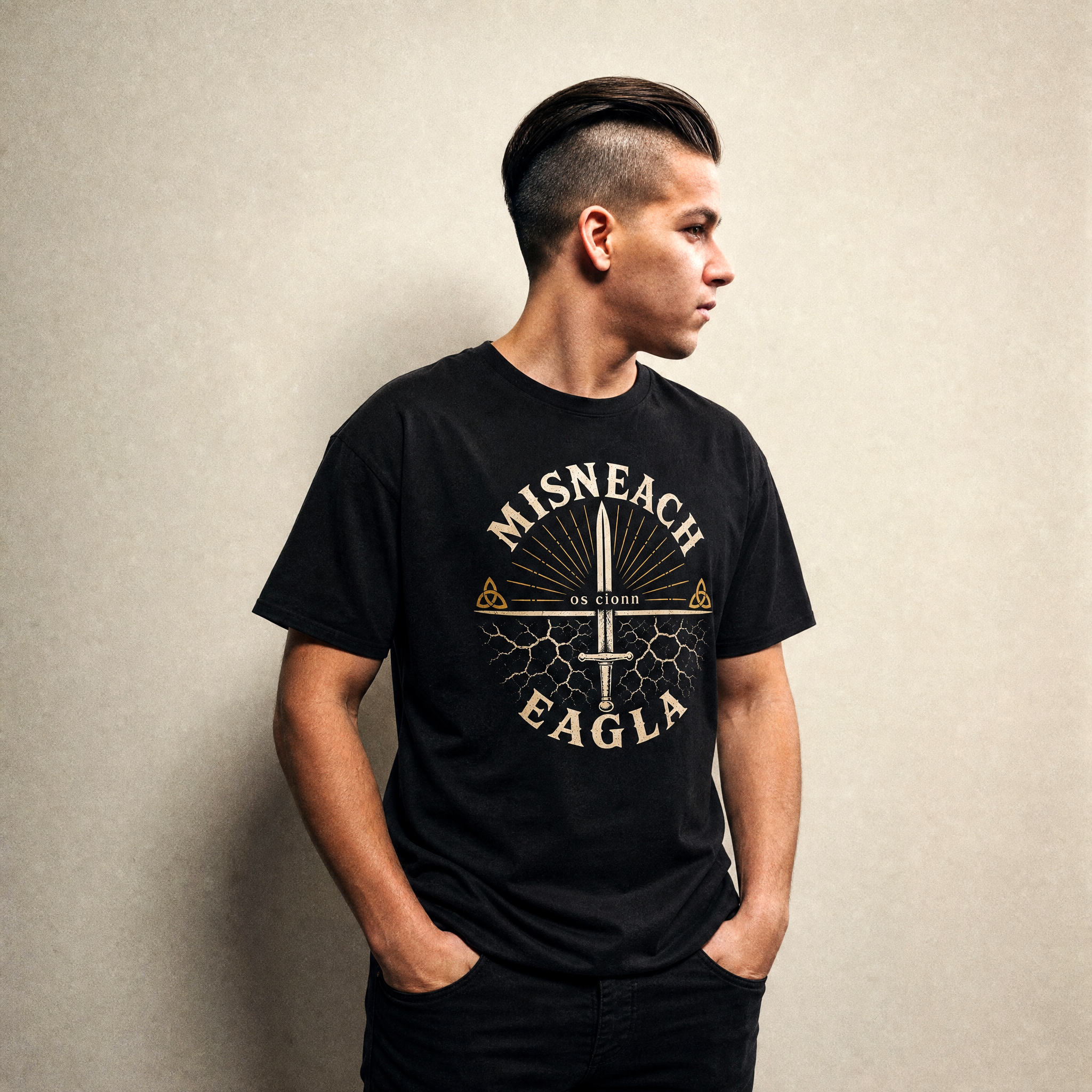 Eirin Apparel Men's T-Shirt Black / S 'Courage Over Fear' Gaelic T-Shirt