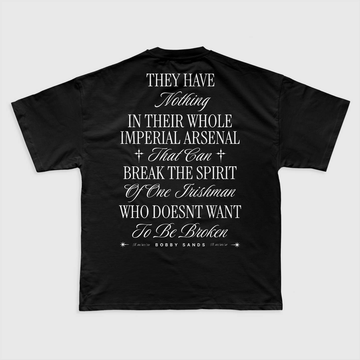 Eirin Apparel Men's T-Shirt Black / S Men's Bobby Sands Unbroken Freedom T-Shirt