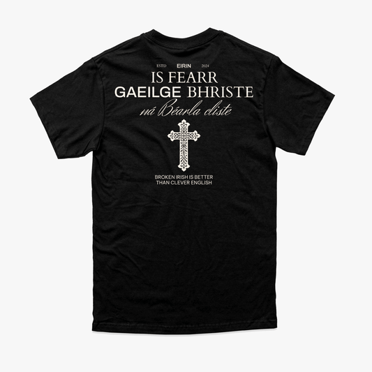 Eirin Apparel Men's T-Shirt Black / S Men's 'Broken Irish > Clever English' Gaelic T-Shirt