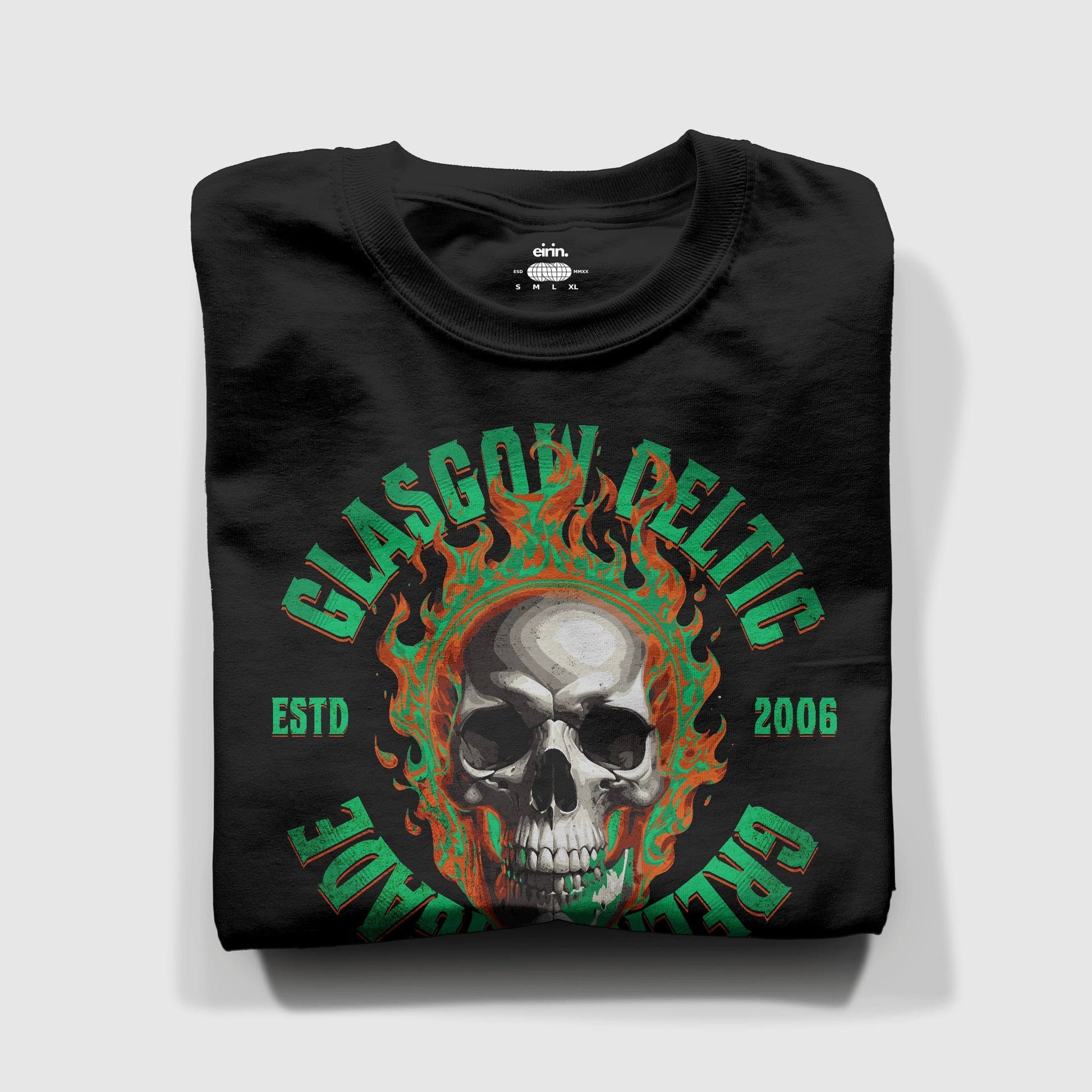 Eirin Apparel Men's T-Shirt Black / S Men's Celtic Green Brigade Skull T-Shirt