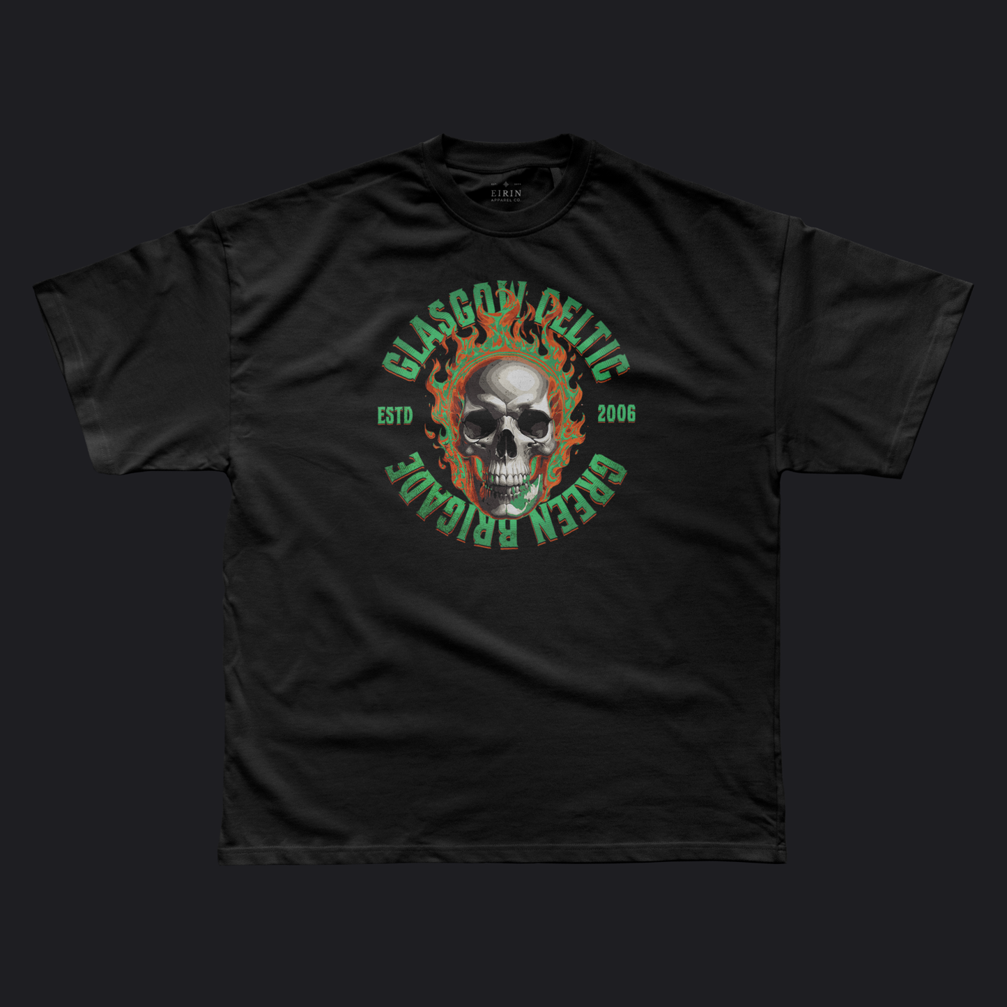 Eirin Apparel Men's T-Shirt Black / S Men's Celtic Green Brigade Skull T-Shirt
