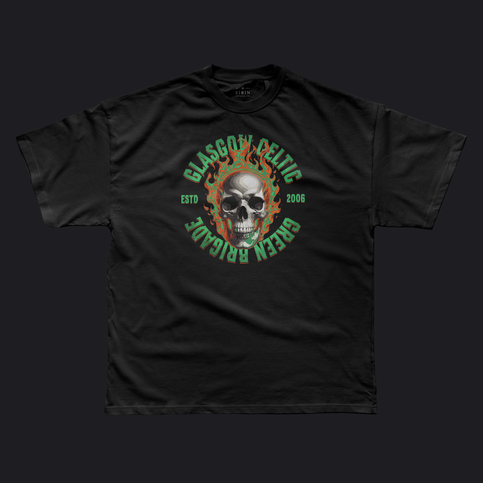 Eirin Apparel Men's T-Shirt Black / S Men's Celtic Green Brigade Skull T-Shirt