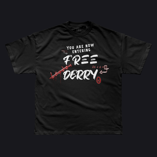 Eirin Apparel Men's T-Shirt Black / S Men's Free Derry Graffiti Print T-Shirt