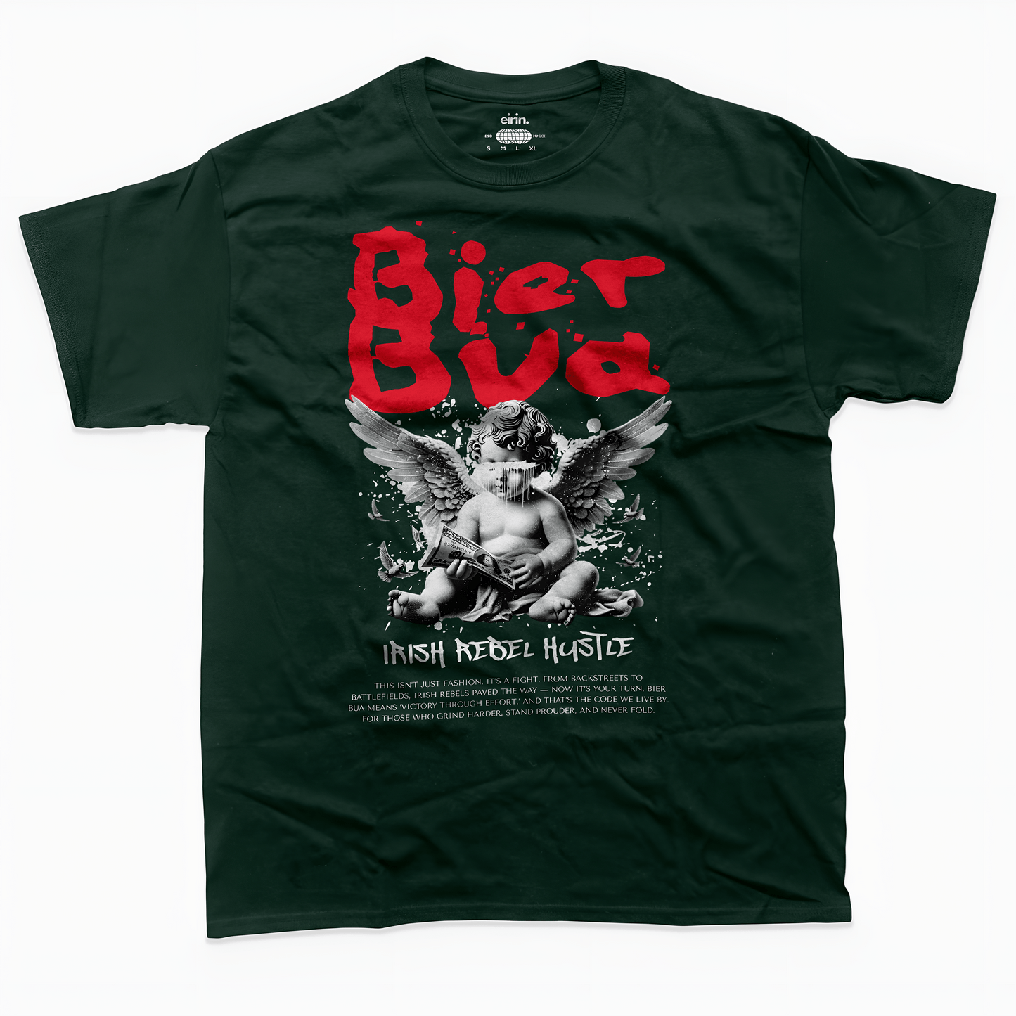 Eirin Apparel Men's T-Shirt Forest Green / S Men's Bier Bua Irish Hustle T-Shirt