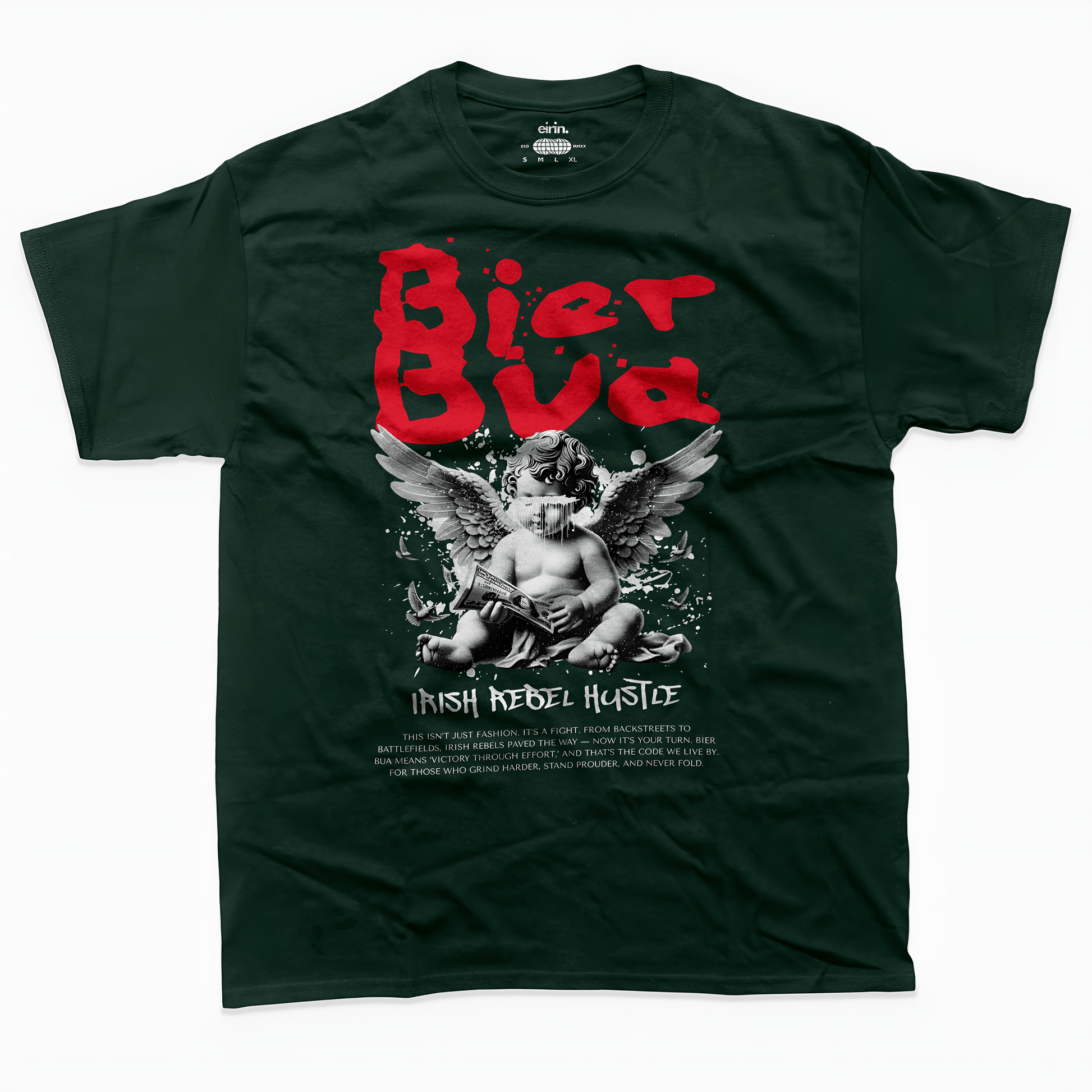 Eirin Apparel Men's T-Shirt Forest Green / S Men's Bier Bua Irish Hustle T-Shirt