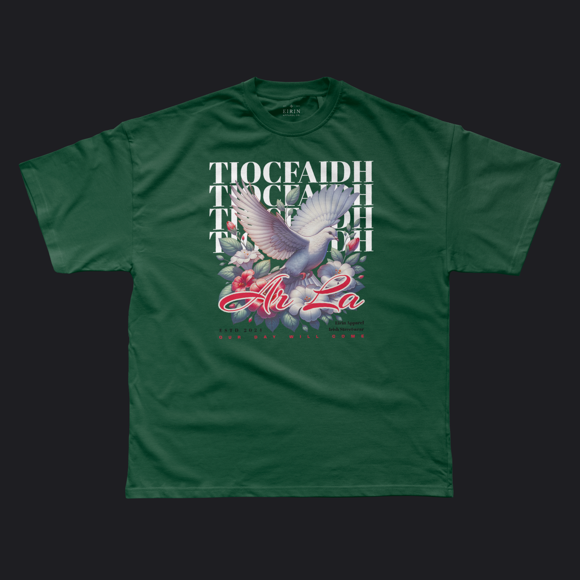 Eirin Apparel Men's T-Shirt Forest Green / S Men's Doves of Freedom Gaelic T-Shirt