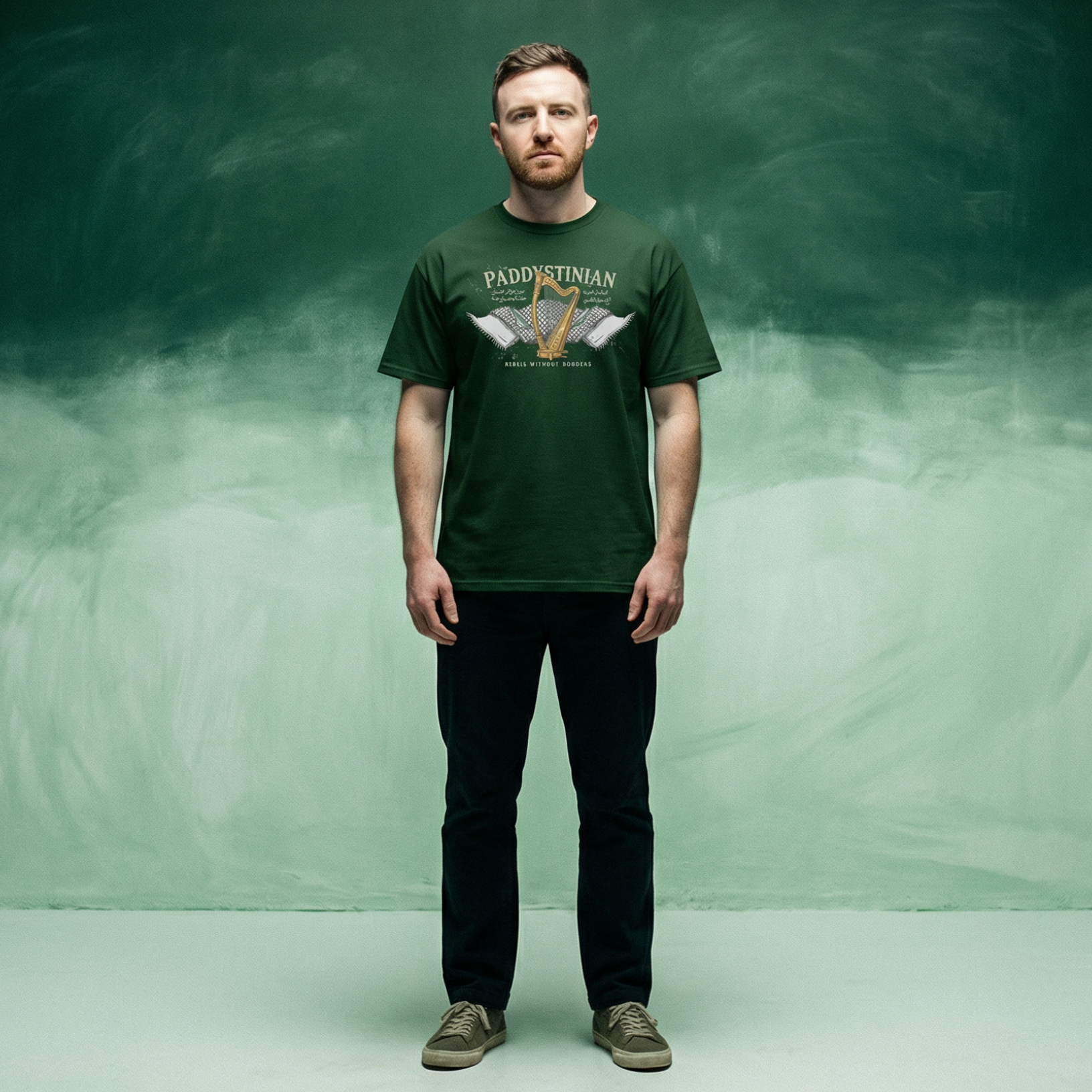 Eirin Apparel Men's T-Shirt Forest Green / S 'Paddystinian – Rebels Without Borders' T-Shirt
