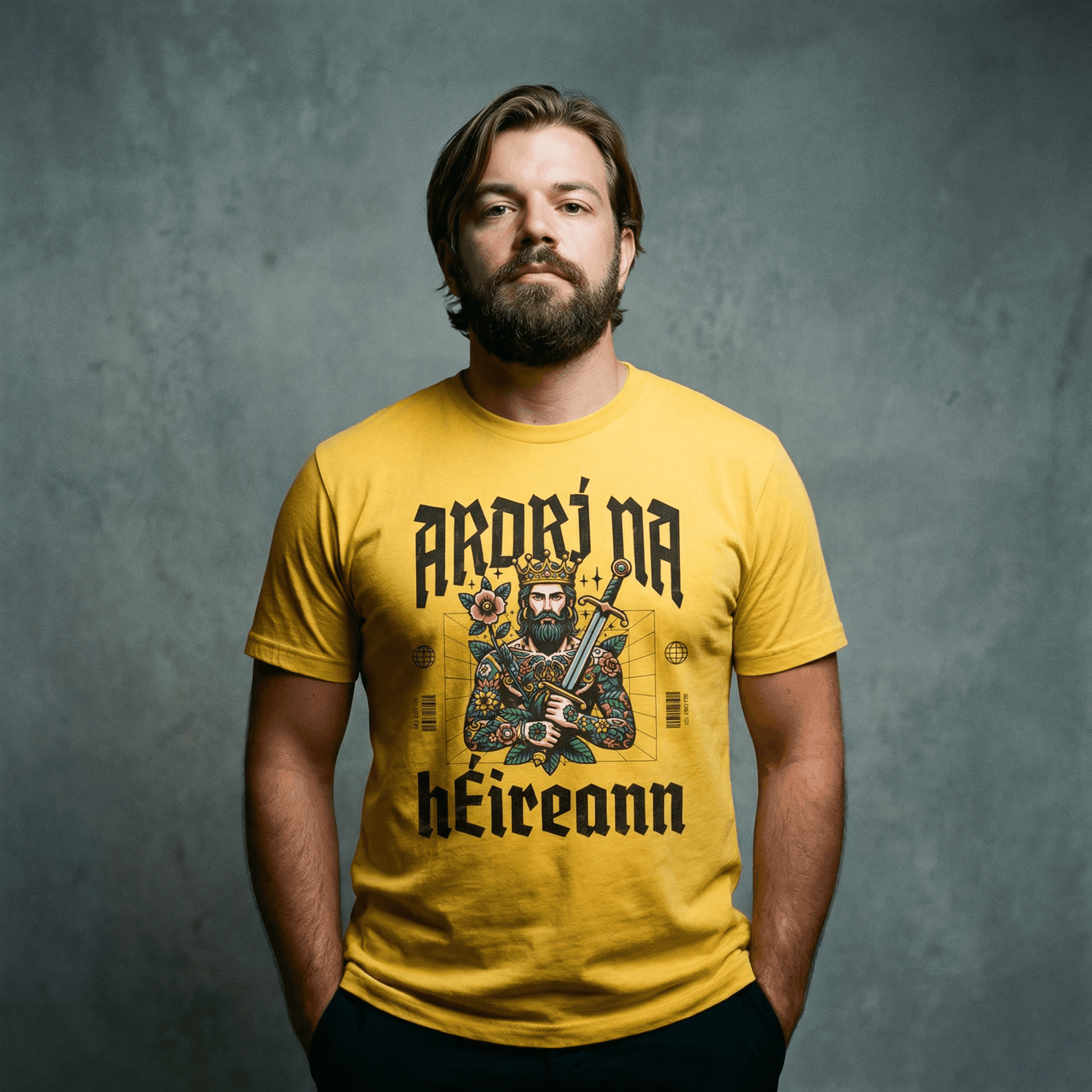 Eirin Apparel Men's T-Shirt Gold / S 'High King Of Ireland' Gaelic T-Shirt
