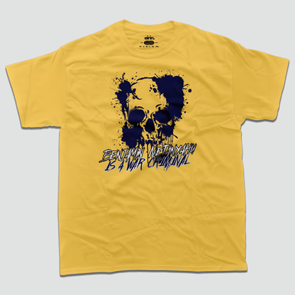 Eirin Apparel Men's T-Shirt Gold / S Men's Benjamin Netanyahu Is A War Criminal T-Shirt