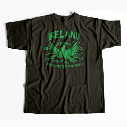 Eirin Apparel Men's T-Shirt Green on Black / S Men's Ireland Belongs To The Free Black T-Shirt
